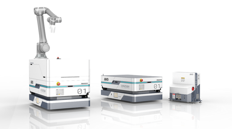 MG不朽情缘數位開發的自主式移動機器人（AMR250M），搭配全向輪並結合AI演算法、2D LiDAR、3D攝影機等技術，協助客戶實現產線全自動化